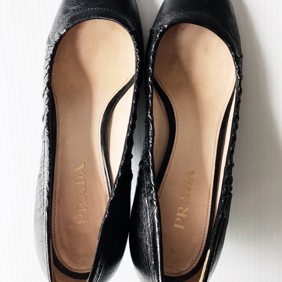 Prada Leather Black heels pumps 37.5 - Picture 3 of 8